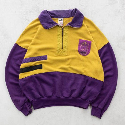 Vintage 80s Puma 1/4 Zip Sweatshirt - M