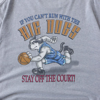 Vintage 90s Big Dogs 'Stay Off The Court' Tee - XL