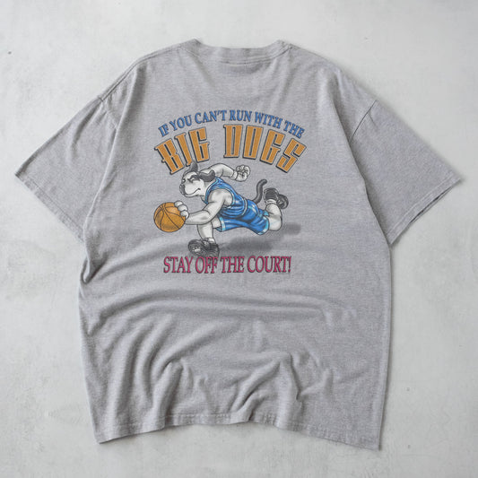 Vintage 90s Big Dogs 'Stay Off The Court' Tee - XL