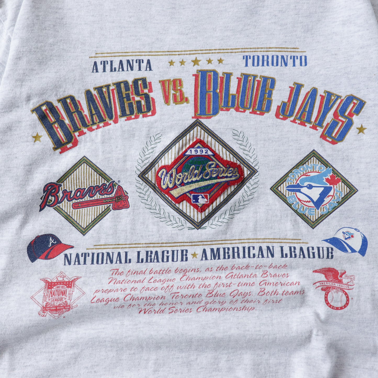 Vintage 1992 Braves vs Blue Jays MLB World Series Tee - L
