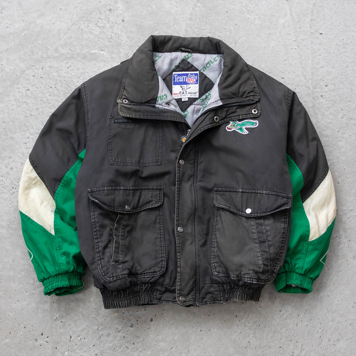 Philadelphia Eagles NFL Triple Fat Goose Puffer Jacket - 90s (L)