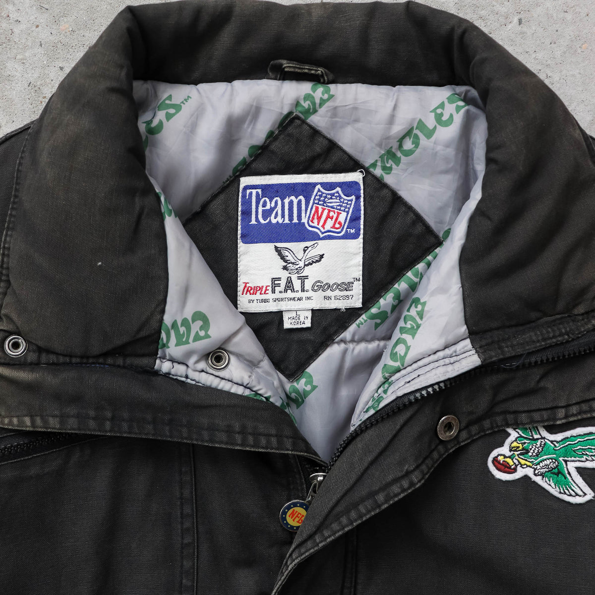 Philadelphia Eagles NFL Triple Fat Goose Puffer Jacket - 90s (L)