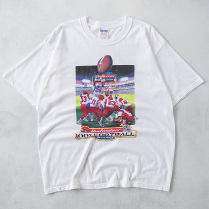 Vintage 90s Budweiser Bud Light Football Tee - XL