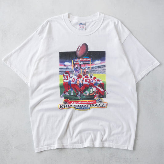 Vintage 90s Budweiser Bud Light Football Tee - XL