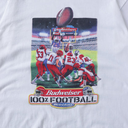 Vintage 90s Budweiser Bud Light Football Tee - XL