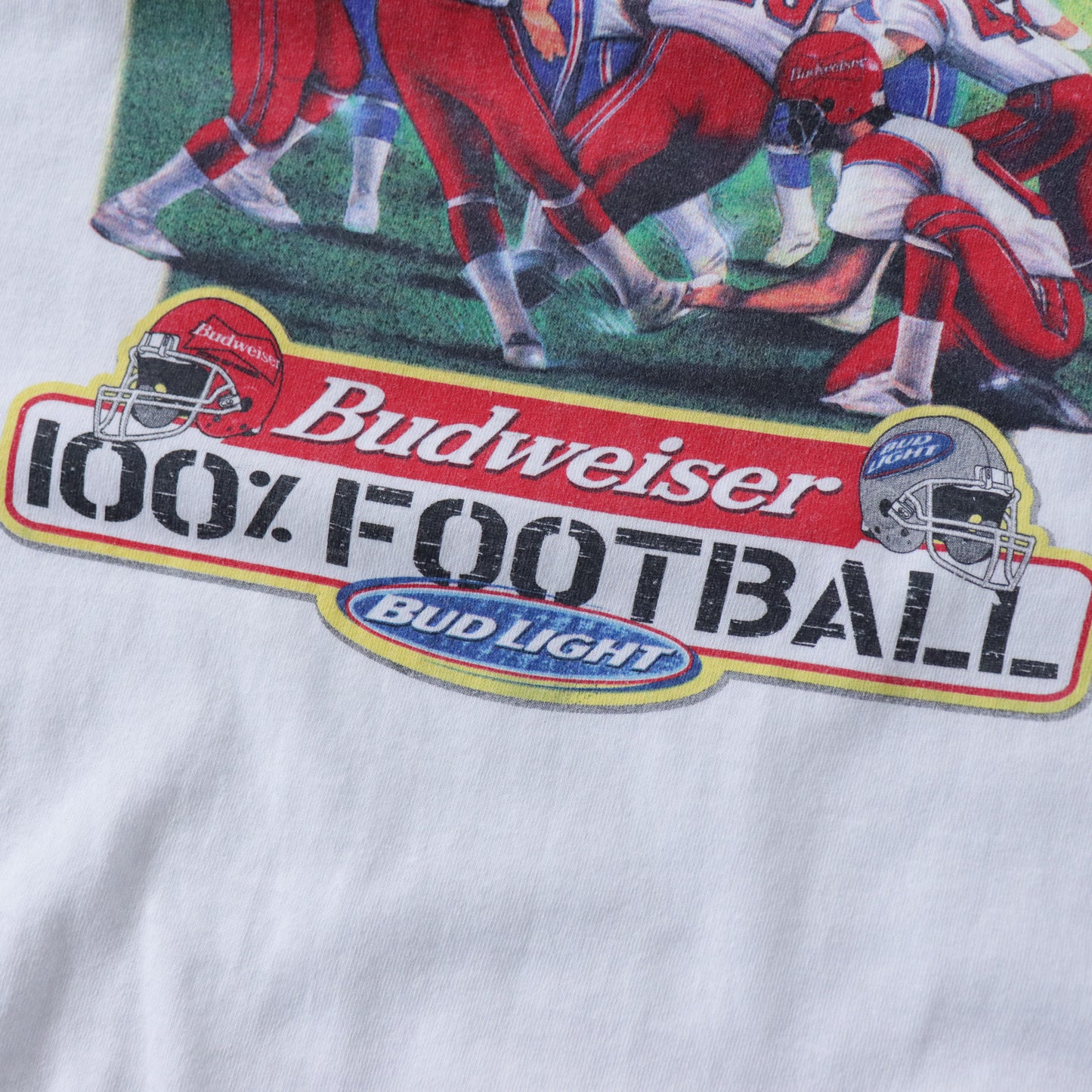 Vintage 90s Budweiser Bud Light Football Tee - XL