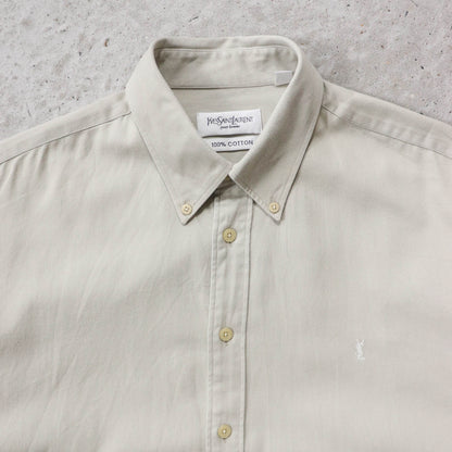 Yves Saint Laurent Embroidered Button Up Shirt - 90s (L)