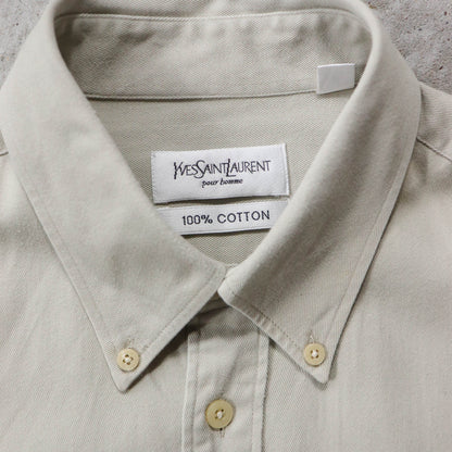 Yves Saint Laurent Embroidered Button Up Shirt - 90s (L)