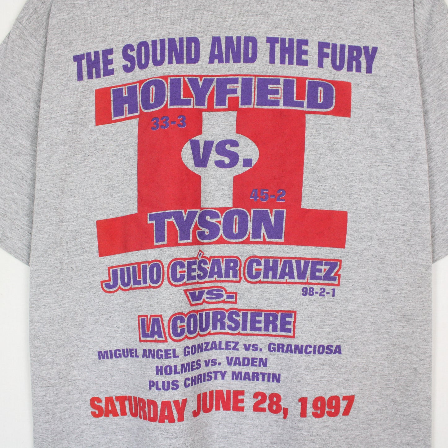 Vintage 1997 Tyson vs Holyfield Boxing Tee - L