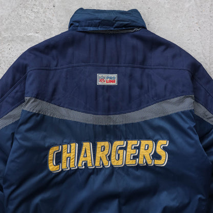 San Diego Chargers NFL Logo Athletic Puffer Jacket - 90s (XL)