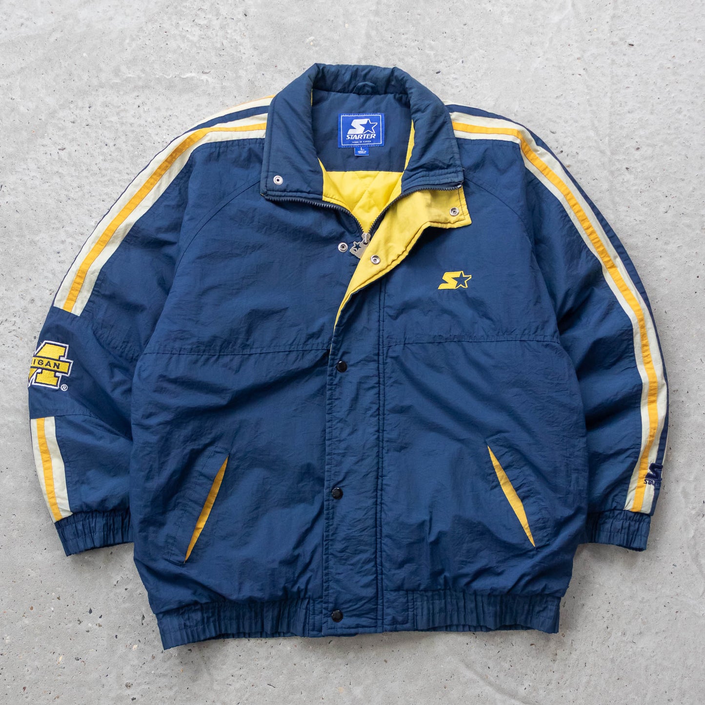 Michigan Wolverines NCAA Starter Puffer Jacket - 90s (L)