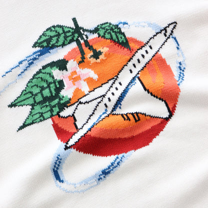 Casablanca Instarsia Orbite Autour De L’Orange Cotton Knit Sweater - L