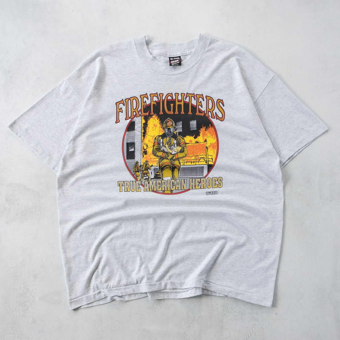 Vintage 90s Firefighters Graphic Tee - XXL