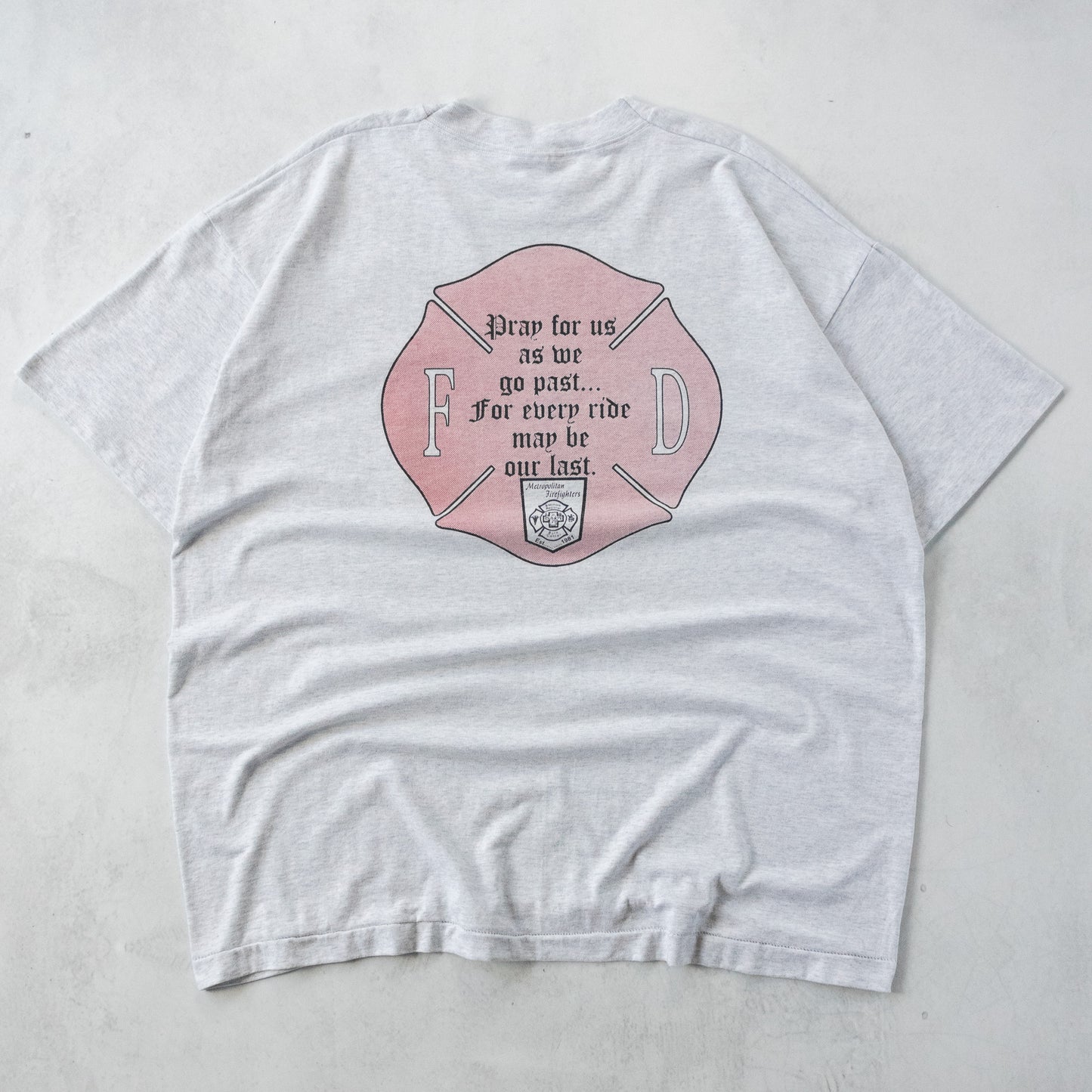 Vintage 90s Firefighters Graphic Tee - XXL