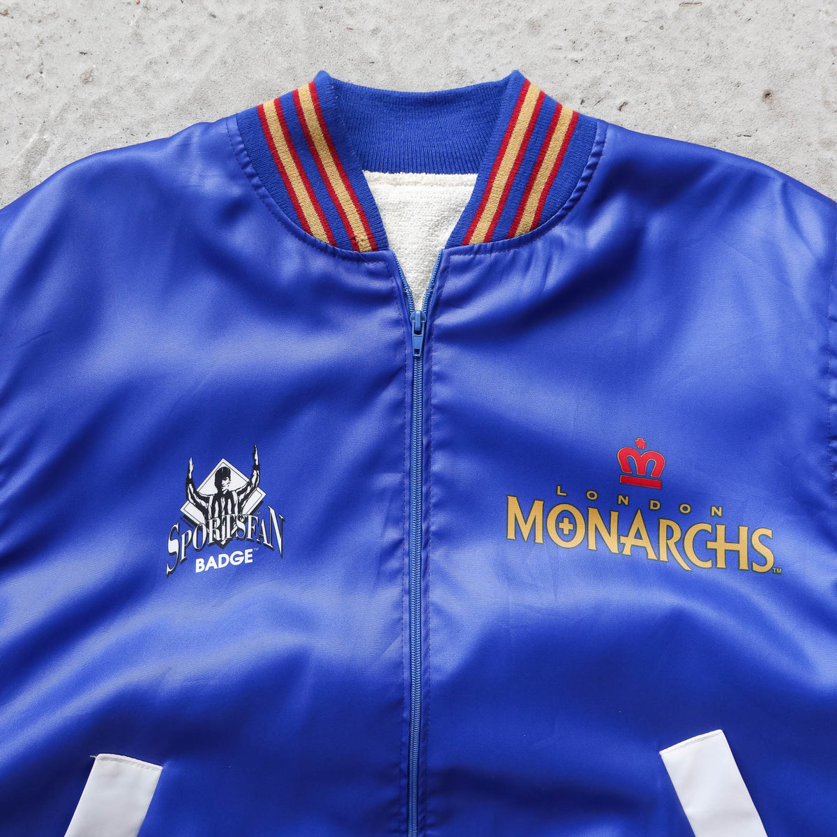 London Monarchs NFL Europe Satin Bomber Jacket - 1991 (L)