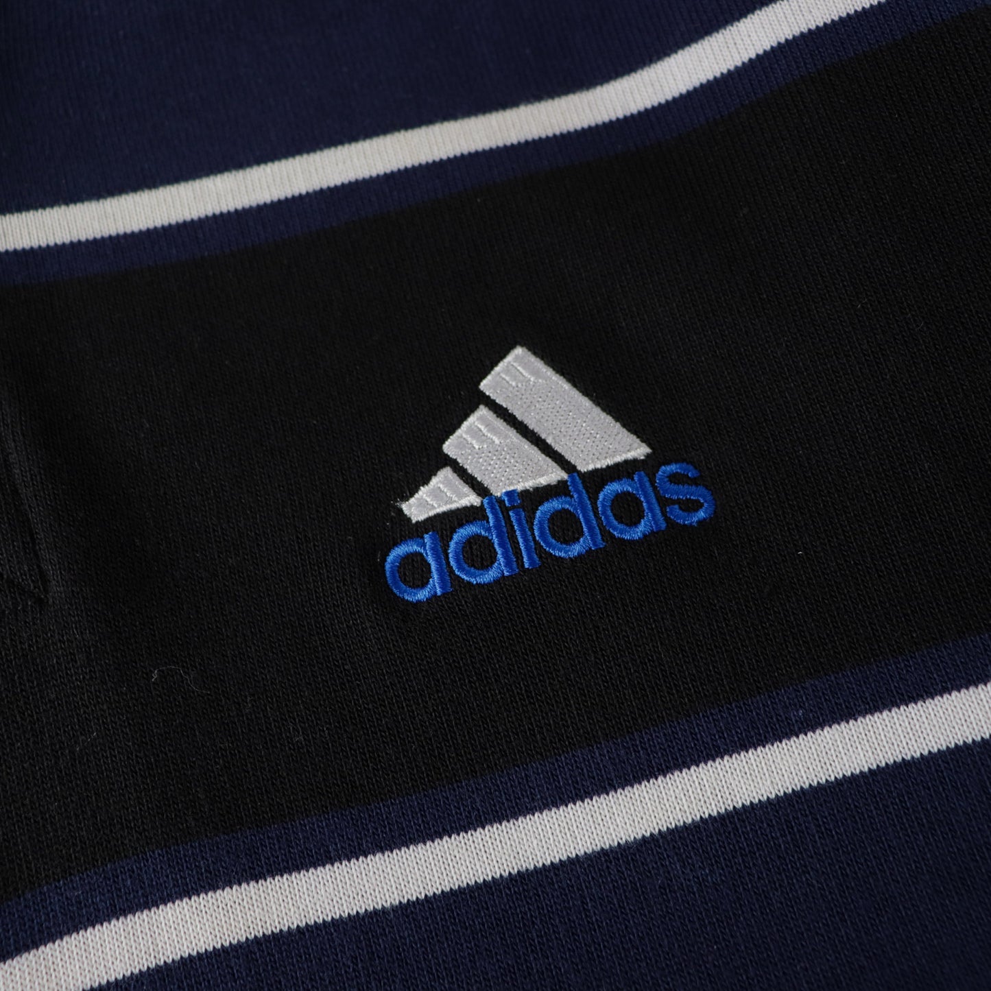 Vintage 90s Adidas Striped Rugby Shirt - L