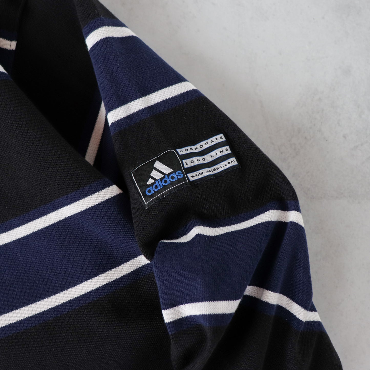 Vintage 90s Adidas Striped Rugby Shirt - L