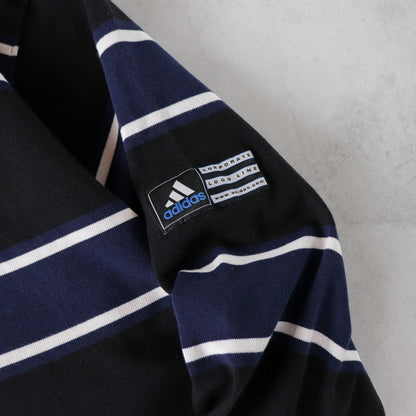 Vintage 90s Adidas Striped Rugby Shirt - L