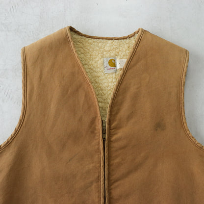 Vintage 70s Carhartt Sherpa Lined Work Vest - L