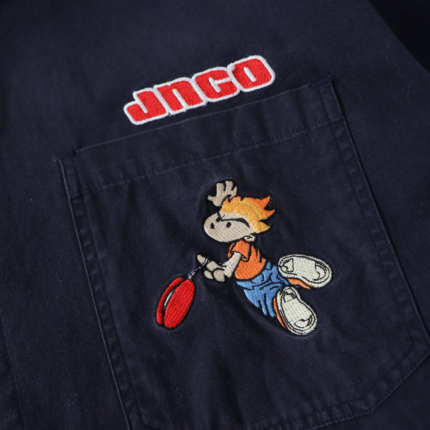 Vintage 90s JNCO Jeans Flame Head Button Up Shirt - M