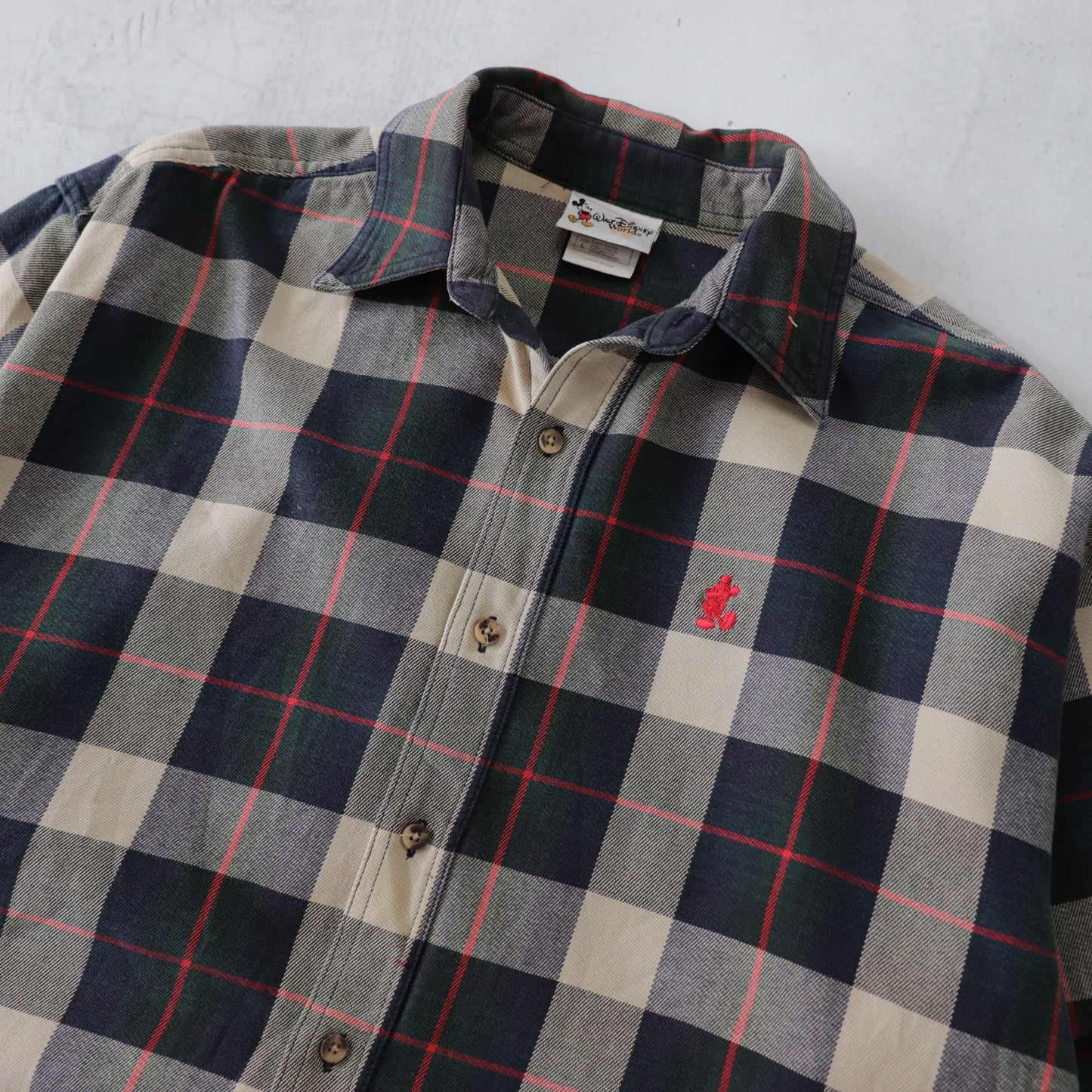 Vintage 90s Mickey Mouse Button Up Shirt - L