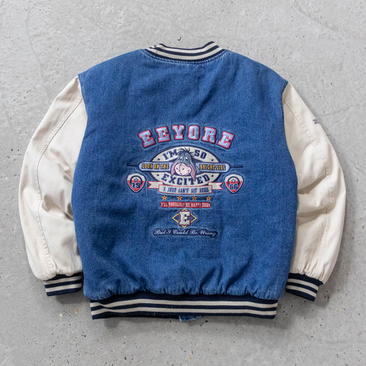 Eeyore Disney Denim Varsity Bomber Jacket - 90s (S)