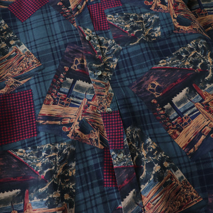 Vintage 90s Nautica AOP Button Up Shirt - L