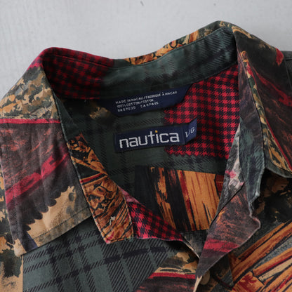 Vintage 90s Nautica AOP Button Up Shirt - L