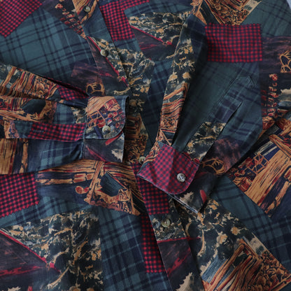 Vintage 90s Nautica AOP Button Up Shirt - L