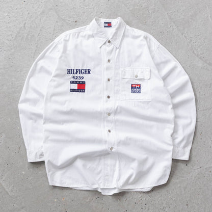 Tommy Hilfiger Sailing Gear Button Up Shirt - 90s (XL)