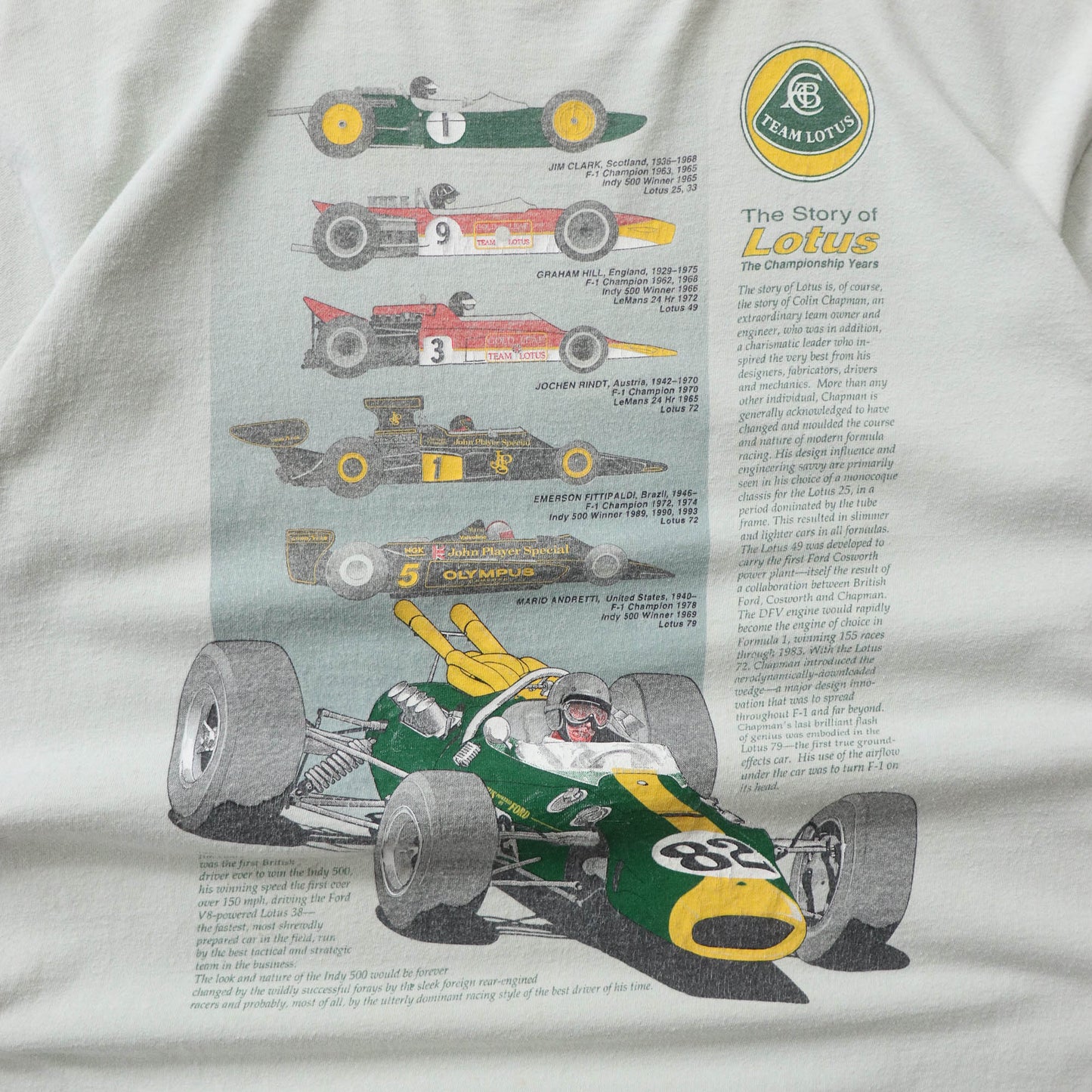 Team Lotus Formula 1 Racing Tee - 90s (L)