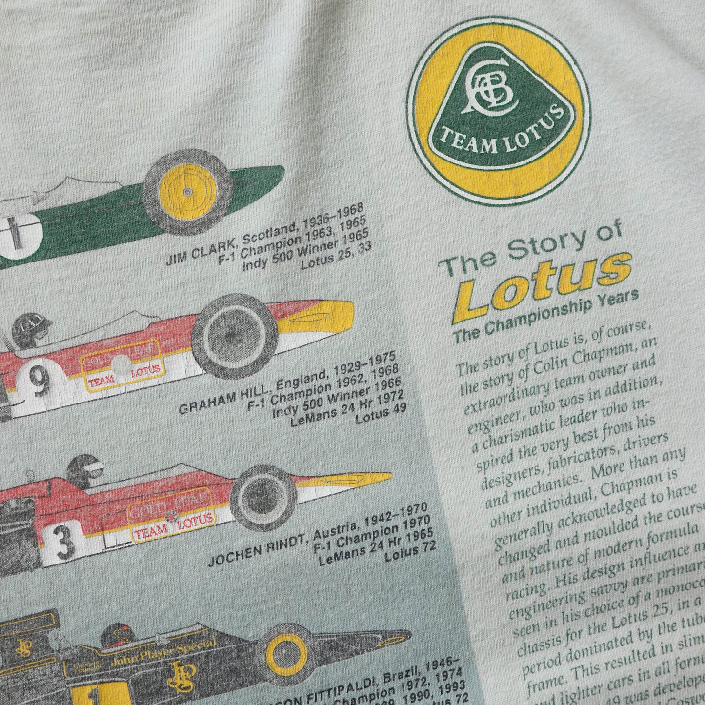 Team Lotus Formula 1 Racing Tee - 90s (L)