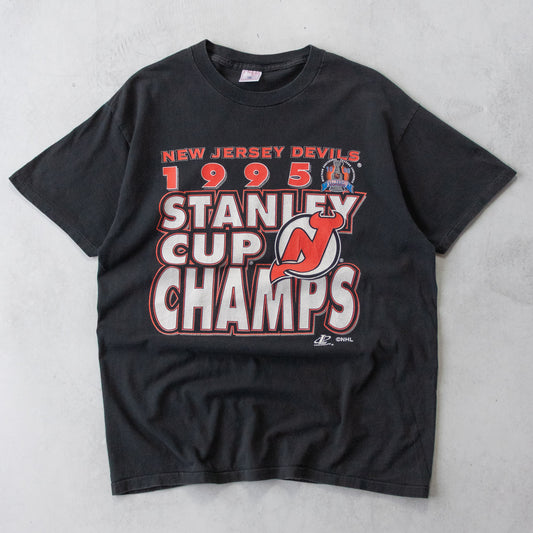 Vintage 1995 New Jersey Devils NHL Champions Tee - L
