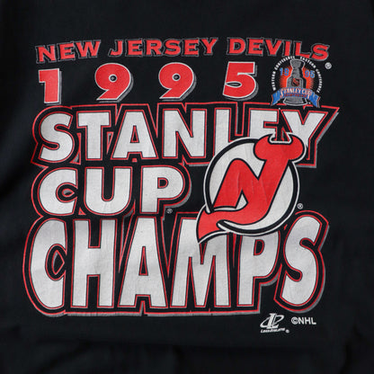 Vintage 1995 New Jersey Devils NHL Champions Tee - L