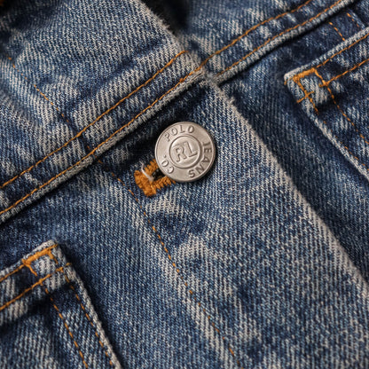 Polo Jeans Ralph Lauren USA Flag Denim Jacket - 90s (Women's M)