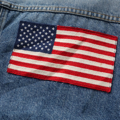 Polo Jeans Ralph Lauren USA Flag Denim Jacket - 90s (Women's M)