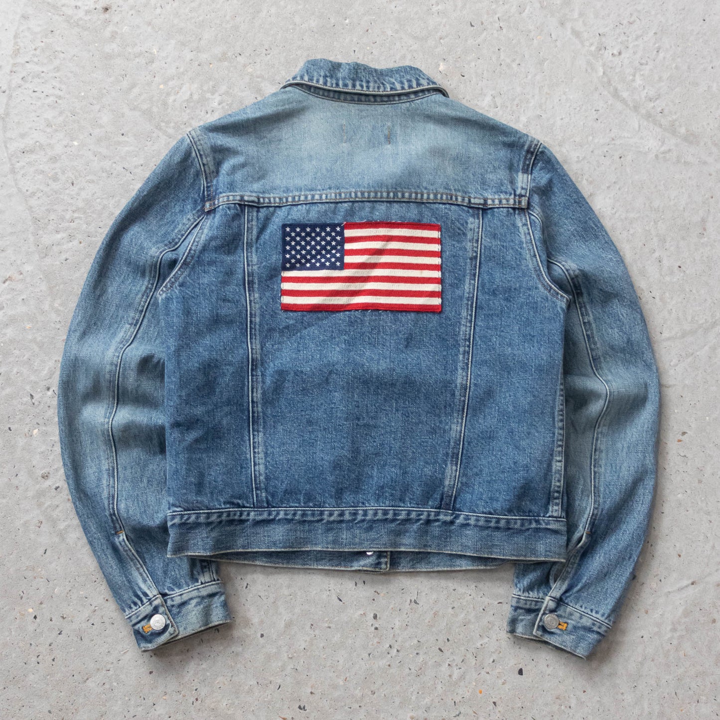 Polo Jeans Ralph Lauren USA Flag Denim Jacket - 90s (Women's M)