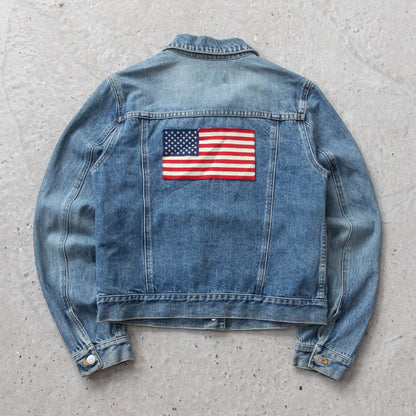 Polo Jeans Ralph Lauren USA Flag Denim Jacket - 90s (Women's M)