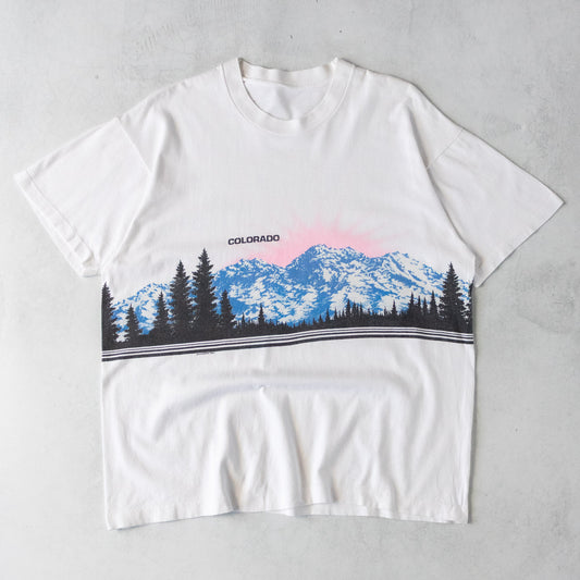 Vintage 80s Colorado Rocky Mountains Nature Tee - L