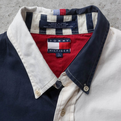 Tommy Hilfiger Big Flag Button Up Shirt - 90s (L)