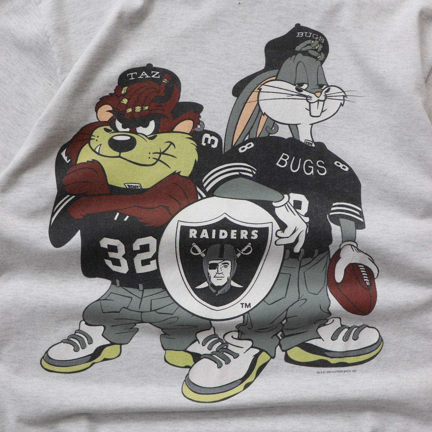 Los Angeles Raiders Looney Tunes NFL Tee - 1993 (M)