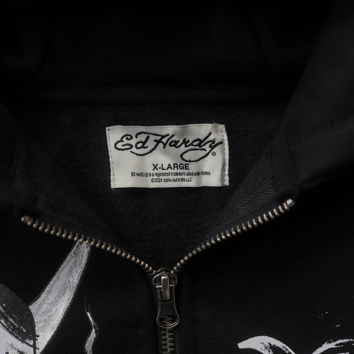 Ed Hardy Zip-Up Graphic Hoodie - (XL)