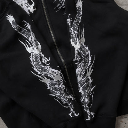 Ed Hardy Zip-Up Graphic Hoodie - (XL)