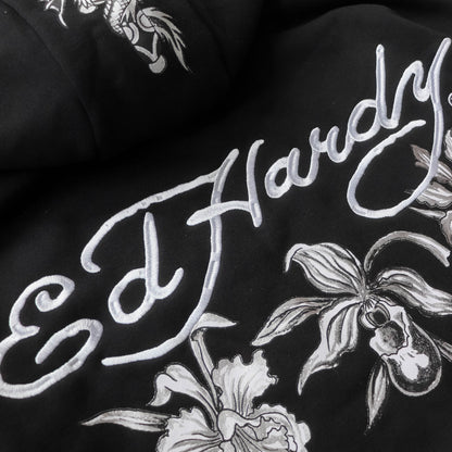 Ed Hardy Zip-Up Graphic Hoodie - (XL)