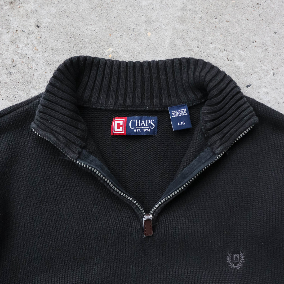 Chaps Ralph Lauren 1/4 Zip Knit Sweater - 2000s (L)