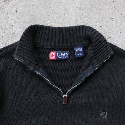 Chaps Ralph Lauren 1/4 Zip Knit Sweater - 2000s (L)