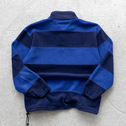 Tommy Hilfiger Snap-T Striped Fleece Pullover - 90s (M)