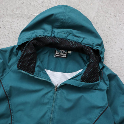 Umbro Hooded Technical Windbreaker Jacket - 90s (L)