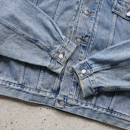 Guess Jeans Leather Collar Denim Trucker Jacket - 90s (XXL)