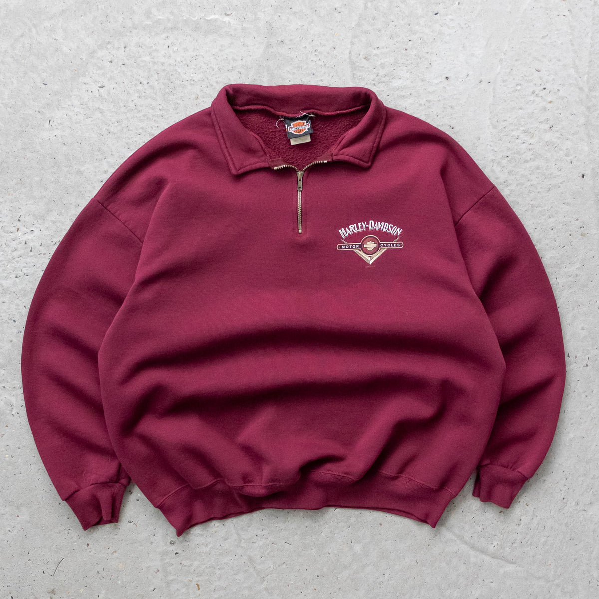 Harley Davidson Tomahawk Division 1/4 Zip Sweatshirt - 90s (XL)